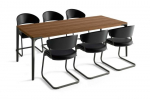 Black Edition Set L with 6 free-swinging chairs